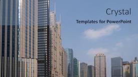  Presentation with financial center - Cool new presentation theme with shanghai-february-29-lujiazui-financial backdrop and a light blue colored foreground