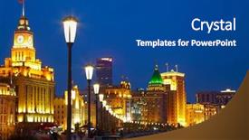  Presentation with shanghai - Presentation enhanced with shanghai in the night time background and a ocean colored foreground