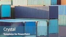  Presentation with china shanghai - PPT theme enhanced with shanghai industrial dock china asia background and a teal colored foreground