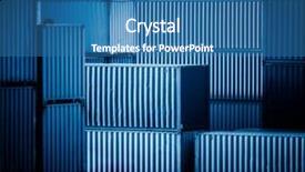  Presentation with china shanghai - Slide deck with shanghai industrial dock china asia background and a teal colored foreground