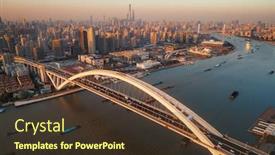 Presentation with china shanghai - Audience pleasing slide deck consisting of shanghai-lupu-bridge-aerial-view backdrop and a tawny brown colored foreground