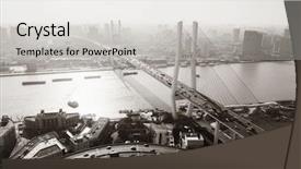  Presentation with china shanghai - Amazing slide deck having shanghai nanpu bridge over huangpu backdrop and a light gray colored foreground