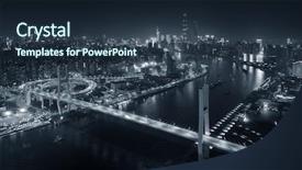  Presentation with bridge over troubled waters - Presentation design featuring shanghai nanpu bridge over huangpu background and a wine colored foreground