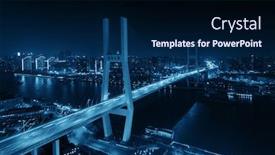  Presentation with china shanghai - Audience pleasing presentation design consisting of shanghai-nanpu-bridge-over-huangpu backdrop and a navy blue colored foreground
