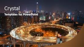  Presentation with bridge over troubled water - PPT theme having shanghai-nanpu-bridge-over-huangpu background and a tawny brown colored foreground