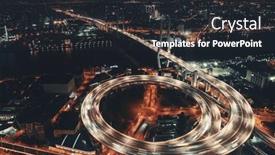  Presentation with china shanghai - Colorful theme enhanced with shanghai-nanpu-bridge-over-huangpu backdrop and a dark gray colored foreground