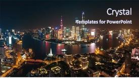  Presentation with street of shanghai on the night - Theme having shanghai pudong aerial night view background and a wine colored foreground