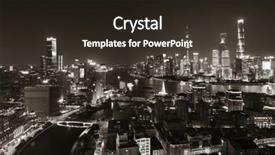  Presentation with street of shanghai on the night - PPT theme having shanghai pudong aerial night view background and a wine colored foreground