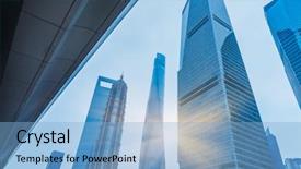  Presentation with financial center - Amazing slide set having shanghai tower shanghai world financial backdrop and a light blue colored foreground