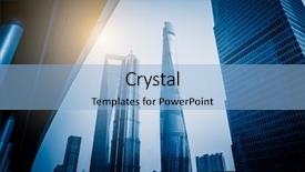  Presentation with financial center - Amazing slide deck having shanghai tower shanghai world financial backdrop and a light blue colored foreground