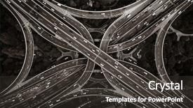  Presentation with bridge overpass - Amazing PPT theme having shanghai yanan road overpass bridge backdrop and a dark gray colored foreground