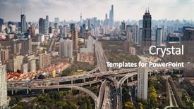  Presentation with bridge overpass - Slide set having shanghai yanan road overpass bridge background and a gray colored foreground