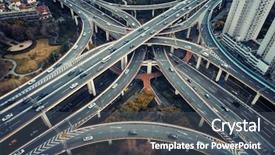  Presentation with bridge overpass - Beautiful PPT theme featuring shanghai yanan road overpass bridge backdrop and a dark gray colored foreground