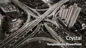 Presentation with bridge overpass - Cool new presentation design with shanghai yanan road overpass bridge backdrop and a tawny brown colored foreground