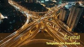  Presentation with bridge overpass - Presentation design with shanghai-yanan-road-overpass-bridge background and a tawny brown colored foreground