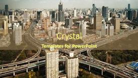  Presentation with bridge overpass - Cool new presentation theme with shanghai-yanan-road-overpass-bridge backdrop and a coral colored foreground