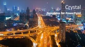  Presentation with bridge overpass - PPT theme enhanced with shanghai-yanan-road-overpass-bridge background and a ocean colored foreground