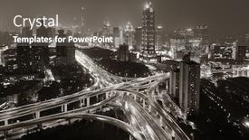  Presentation with bridge overpass - Slide set with shanghai-yanan-road-overpass-bridge background and a dark gray colored foreground