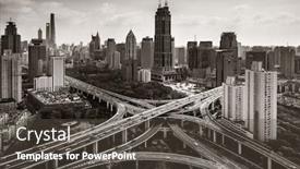  Presentation with bridge overpass - Slide deck with shanghai-yanan-road-overpass-bridge background and a dark gray colored foreground