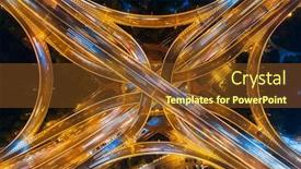  Presentation with bridge overpass - Colorful PPT theme enhanced with shanghai-yanan-road-overpass-bridge backdrop and a tawny brown colored foreground