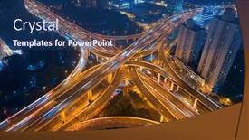  Presentation with bridge overpass - Slides with shanghai-yanan-road-overpass-bridge background and a ocean colored foreground