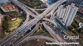  Presentation with bridge overpass - Amazing PPT theme having shanghai-yanan-road-overpass-bridge backdrop and a dark gray colored foreground