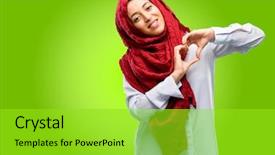  Presentation with hands heart - Slide set featuring shape expressing healthy and marriage background and a yellow colored foreground