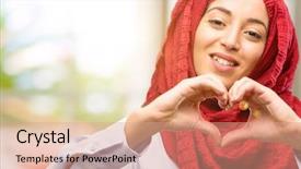  Presentation with heart healthy diet and nutrition - Slide set featuring shape expressing healthy and marriage background and a coral colored foreground