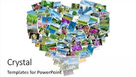  Presentation with heart shape from natural tree - Presentation design featuring shape made of nature photo background and a white colored foreground