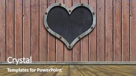  Presentation with wood planks - Beautiful presentation theme featuring shape of a heart hanging backdrop and a violet colored foreground