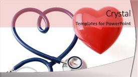  Presentation with medical heart - Beautiful presentation theme featuring shape of a heart backdrop and a coral colored foreground