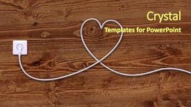  Presentation with outlet - PPT layouts enhanced with shape of a heart background and a tawny brown colored foreground