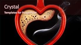  Presentation with fragrant - Cool new PPT layouts with shape of a heart backdrop and a wine colored foreground