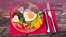  Presentation with healthy breakfast - Audience pleasing theme consisting of shape of a heart backdrop and a violet colored foreground