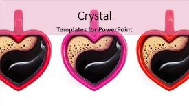  Presentation with fragrant - PPT theme featuring shape of a heart background and a coral colored foreground