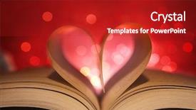  Presentation with heart book - Audience pleasing PPT layouts consisting of bible story - book pages in the shape backdrop and a crimson colored foreground