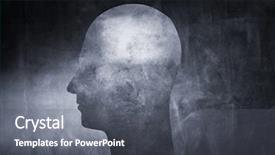  Presentation with shape - Amazing theme having shape of a human head backdrop and a gray colored foreground