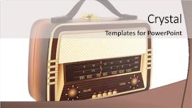  Presentation with radio - Audience pleasing PPT layouts consisting of shape of an old backdrop and a lemonade colored foreground