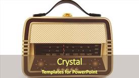  Presentation with radio - Theme with suitcase in the shape of an old radio background and a tawny brown colored foreground
