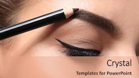  Presentation with shape of andalusia - Amazing slide deck having shape of eyebrow with pencil backdrop and a coral colored foreground