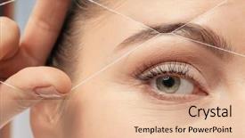  Presentation with shape - PPT theme consisting of fil - young woman correcting shape background and a lemonade colored foreground