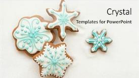  Presentation with snowflakes - PPT layouts featuring christmas decoration with cookies background and a sky blue colored foreground
