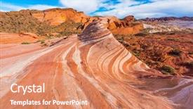  Presentation with nevada desert - Presentation design consisting of shape of the fire background and a coral colored foreground