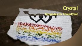  Presentation with rainbow flag - Amazing PPT theme having rainbow flag and two backdrop and a tawny brown colored foreground