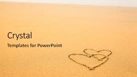  Presentation with valentine - Presentation theme featuring shape of two hearts background and a yellow colored foreground