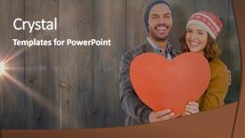  Presentation with paper heart from music book - Cool new slide deck with shape paper against pale grey backdrop and a gray colored foreground