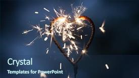 Presentation with shape heart - Cool new slide set with shape sparkler burning and glow backdrop and a ocean colored foreground
