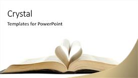  Presentation with book love heart - PPT layouts having shape with pages of book background and a white colored foreground