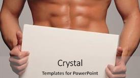  Presentation with abdominal - Slide set consisting of shaped and healthy body man background and a lemonade colored foreground