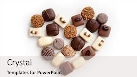  Presentation with praline - Theme featuring shaped assortment of delicious chocolate background and a lemonade colored foreground